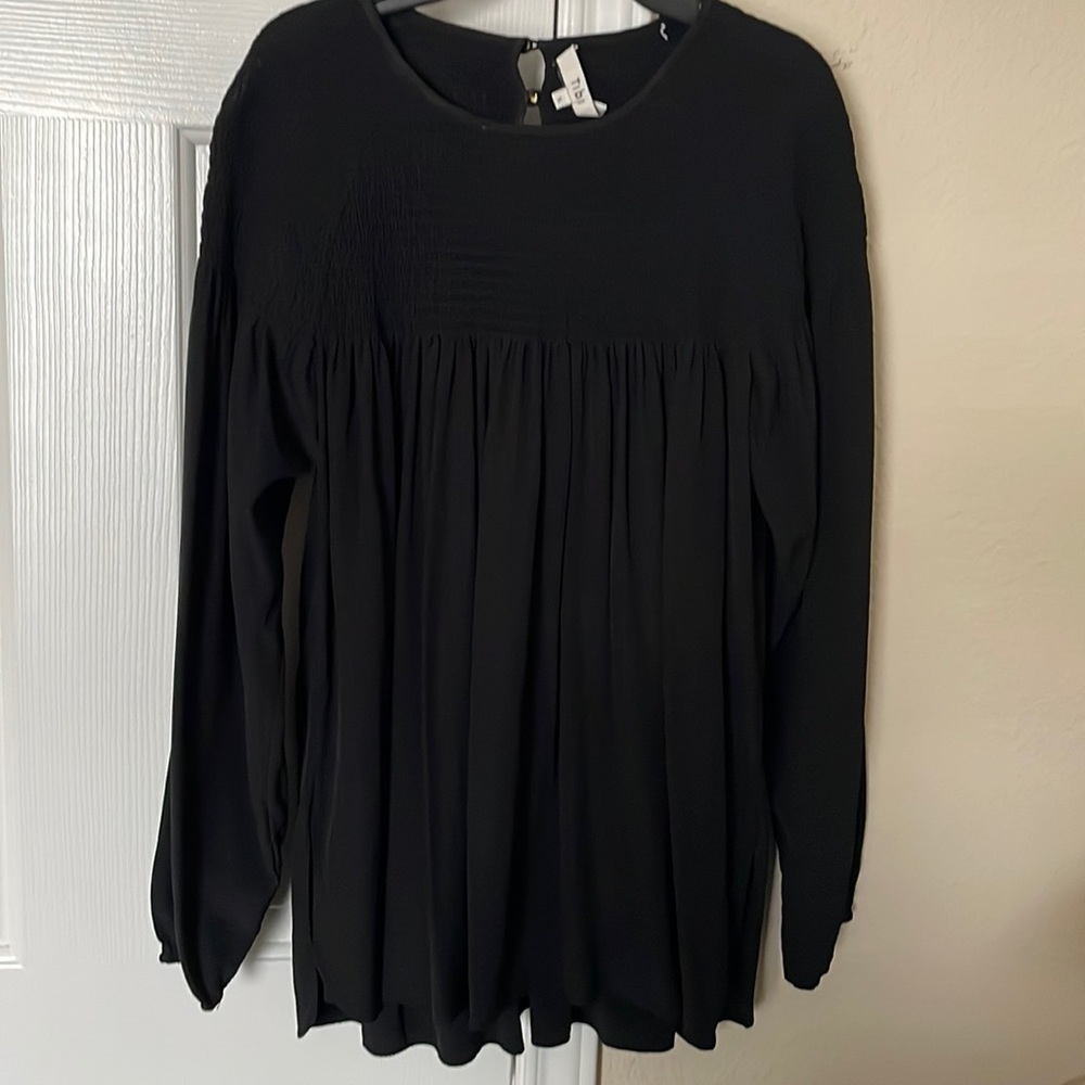 Tibi 100% black silk blouse. New condition . Size Small